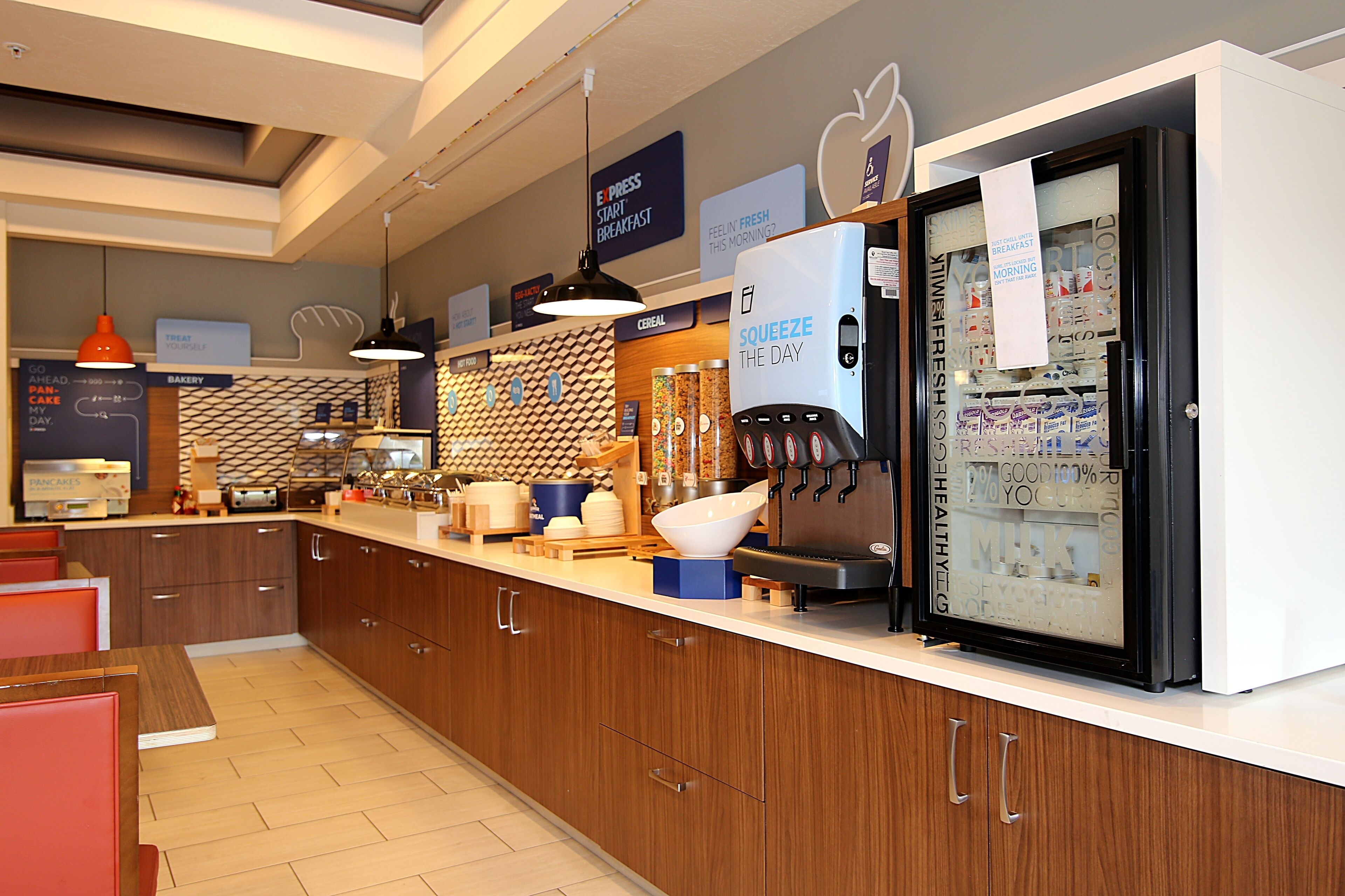 Free daily self-serve breakfast