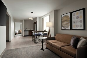 Suite, 2 Bedrooms, Non Smoking | Living room | 37-inch flat-screen TV with cable channels, Smart TV, pay films