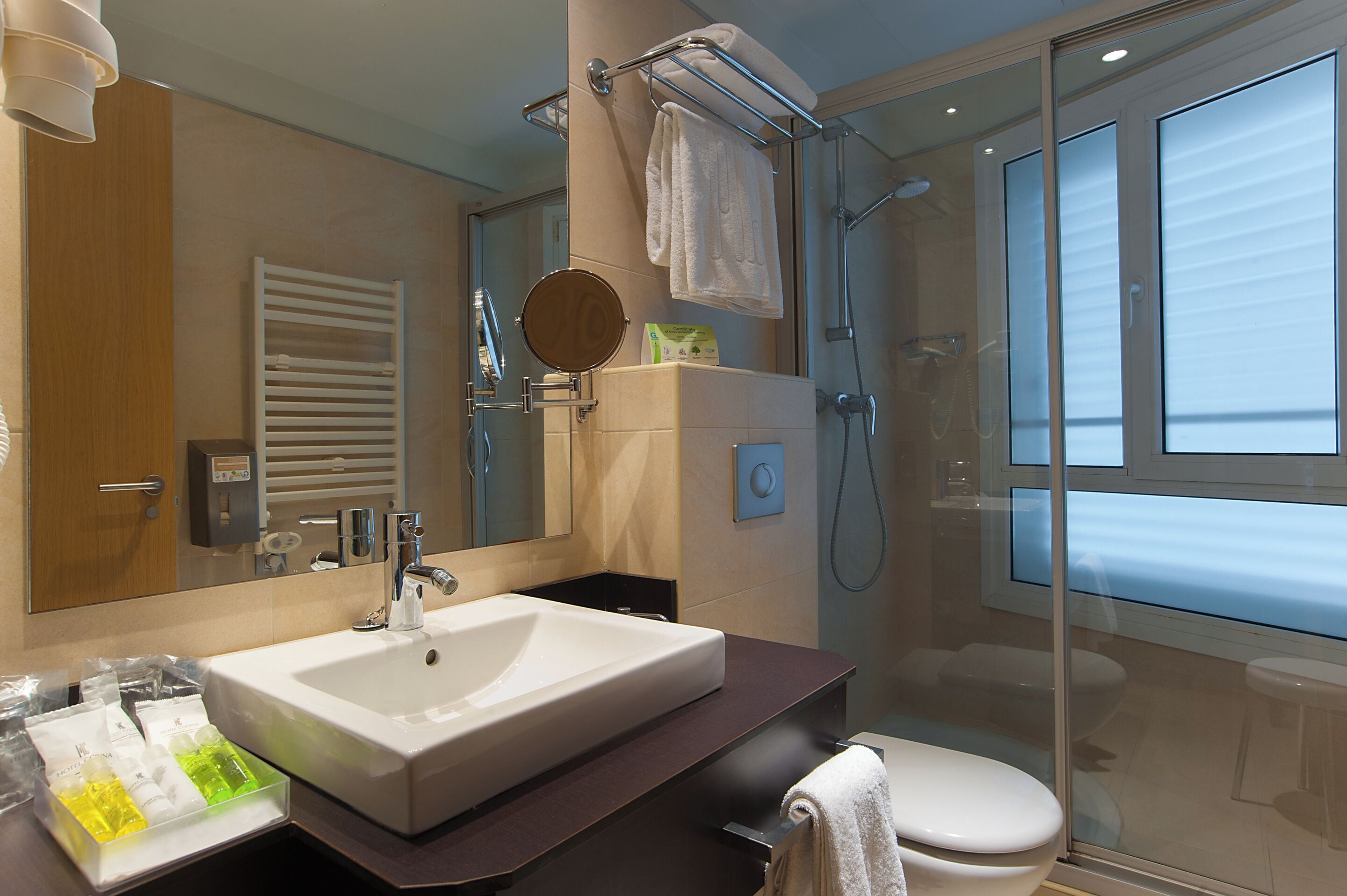 basic room | bathroom | free toiletries, hair dryer, bidet, towels