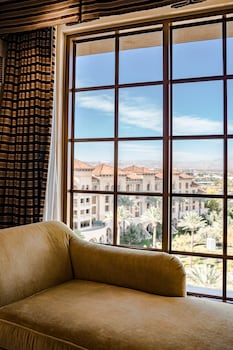 Hotel room view looking out at Green Valley Ranch Resort and Spa