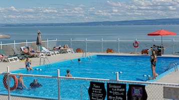 Outdoor pool, pool umbrellas