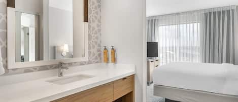 Free toiletries, hair dryer, towels