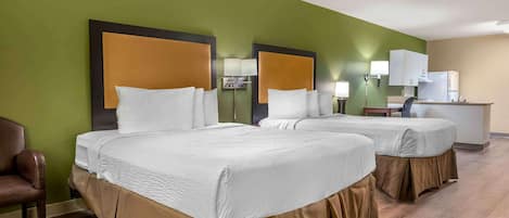 Desk, free WiFi, bed sheets