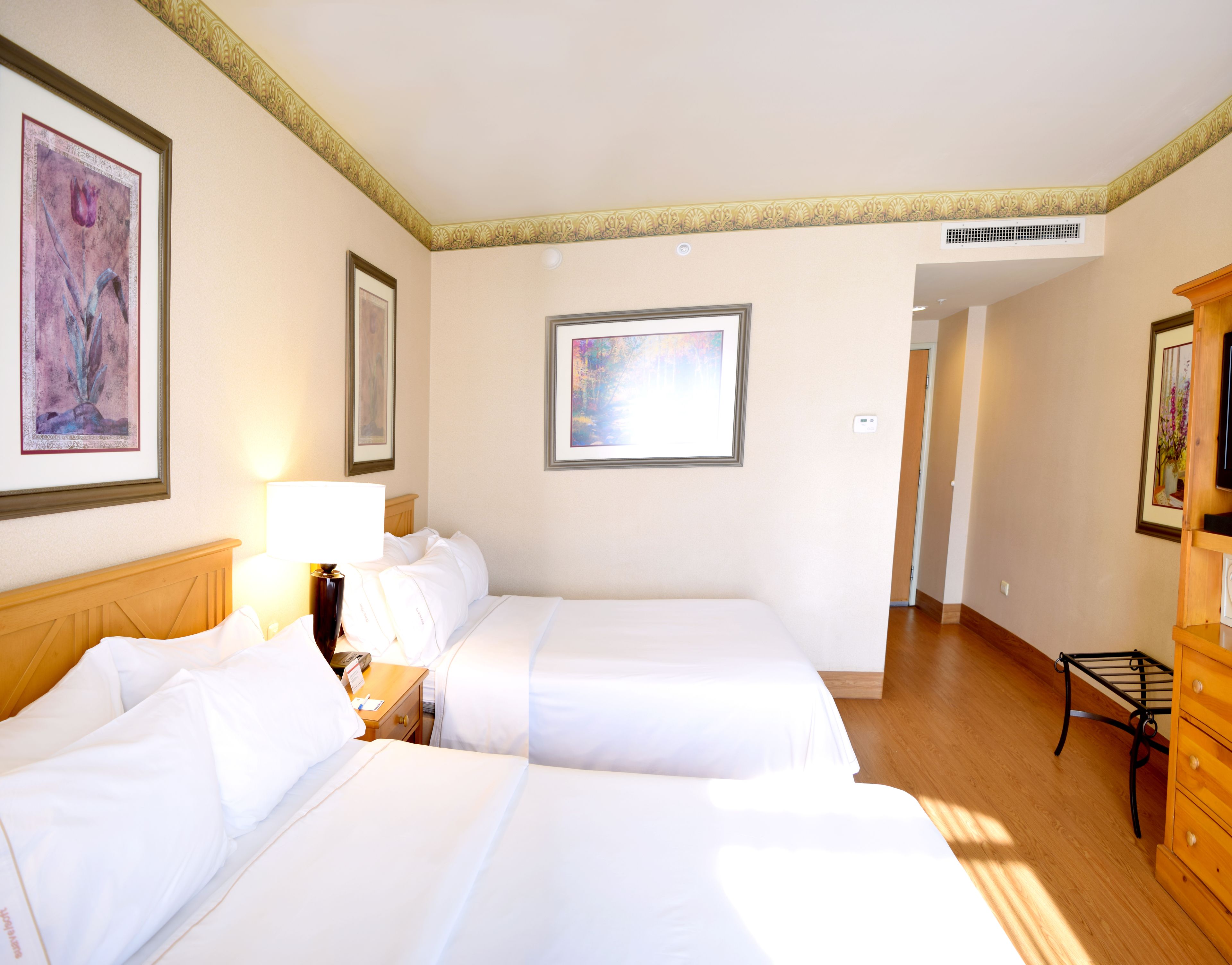 standard room, 2 queen beds | in-room safe, desk, iron/ironing board, free wifi