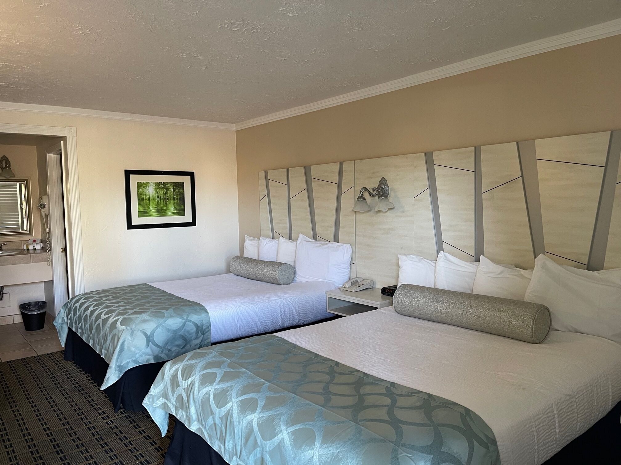 Premium QQ Room Adults Only N/S No Pets | Blackout drapes, iron/ironing board, WiFi (free), bed sheets