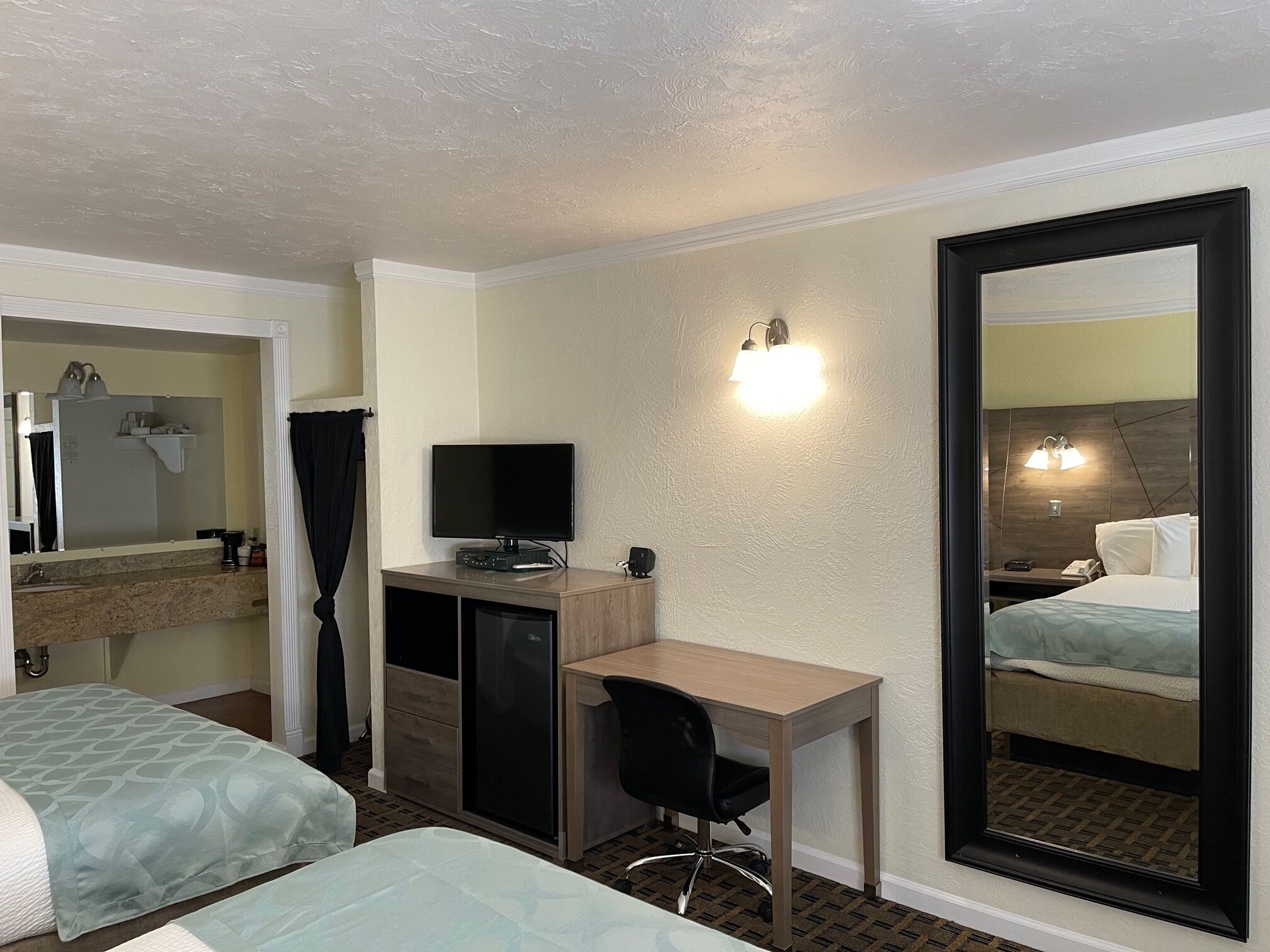 Hypo-allergenic bedding, memory-foam beds, blackout curtains