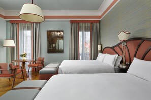 Deluxe Room, 2 Queen Beds | Premium bedding, down comforters, minibar, in-room safe - Grand Hotel Savoia Genova, Curio Collection by Hilton (Genoa)