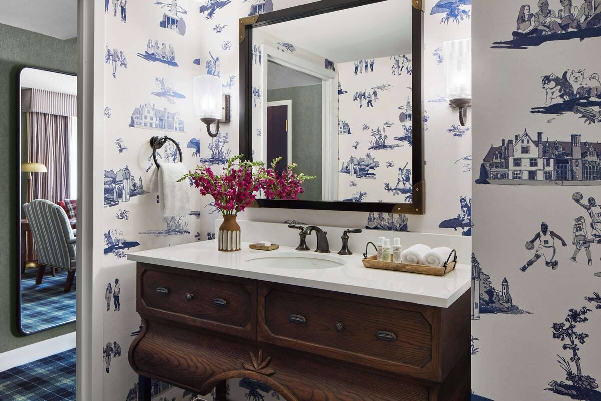 free toiletries, hair dryer, towels