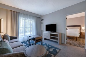 43-inch TV with satellite channels, pay movies