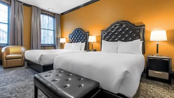 Premium bedding, memory foam beds, in-room safe, blackout drapes