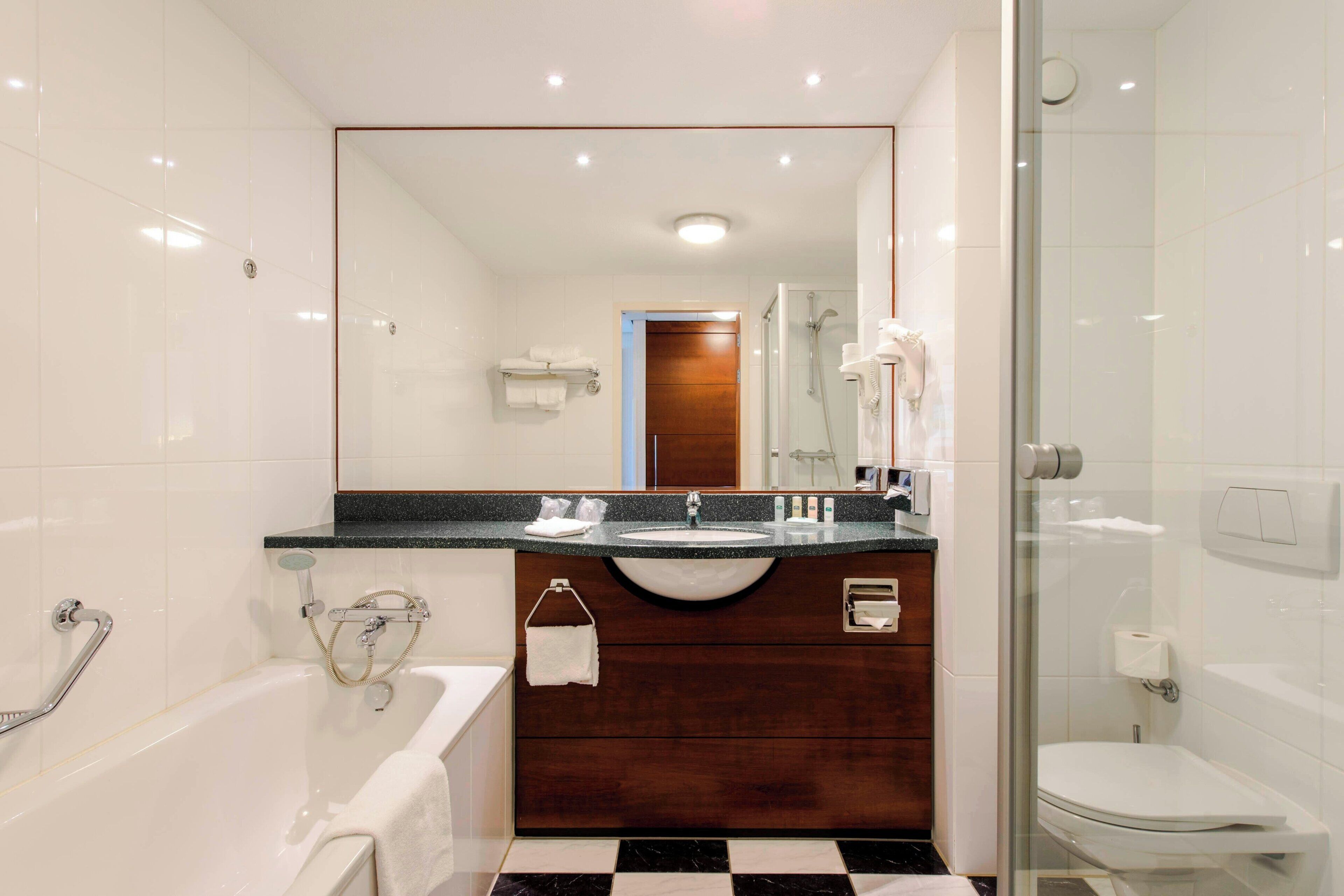 free toiletries, hair dryer, towels, soap