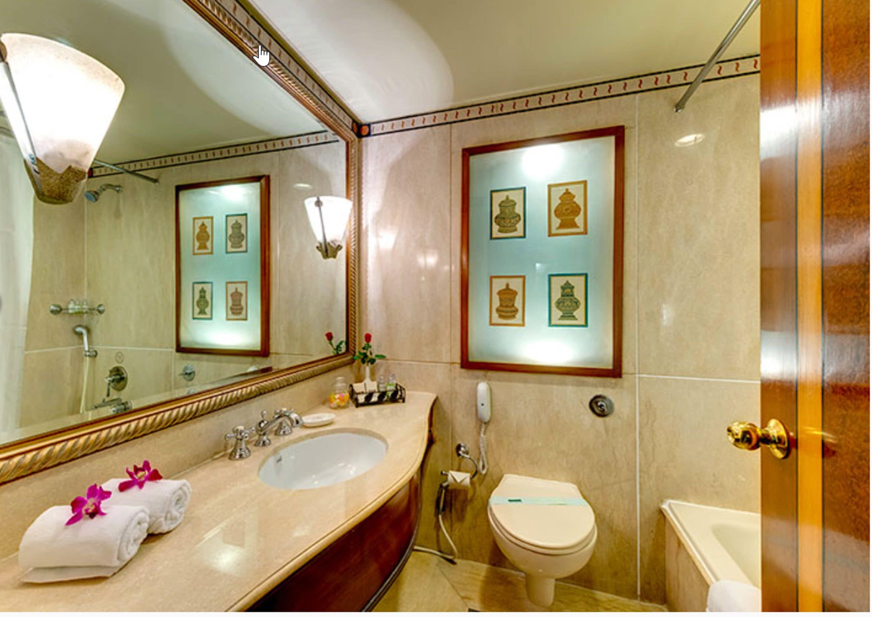 Kombinasi shower/bathtub dan bathtub dengan aliran air