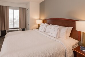 Premium bedding, down comforters, pillowtop beds, in-room safe