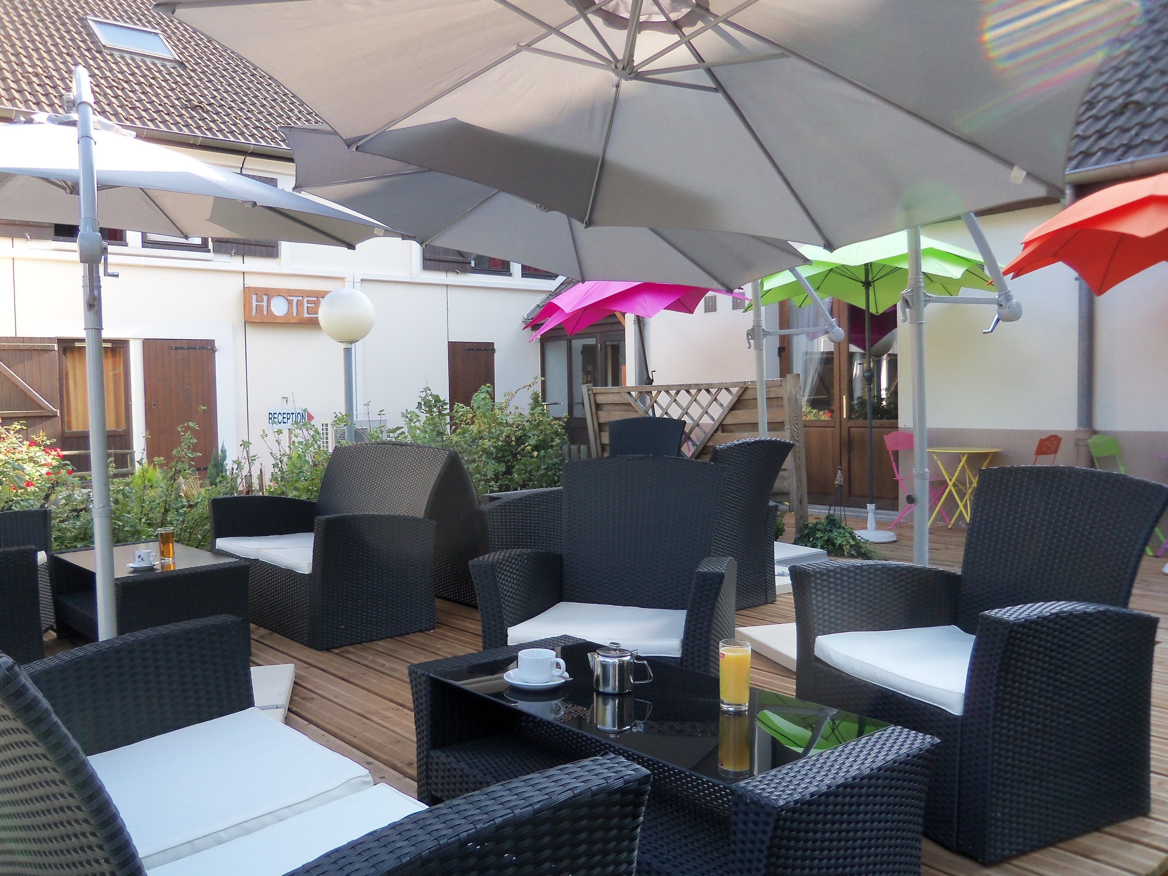 Dinner served, Regional cuisine, garden views 