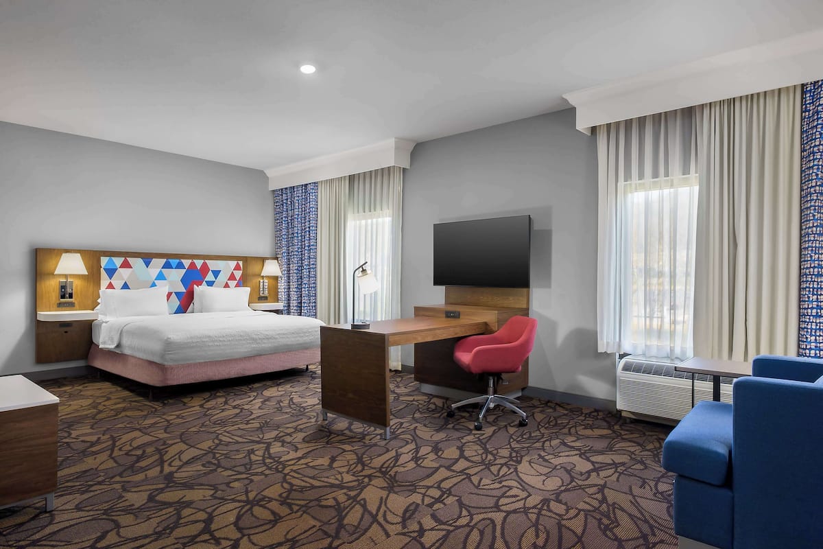 Desk, blackout curtains, iron/ironing board, WiFi