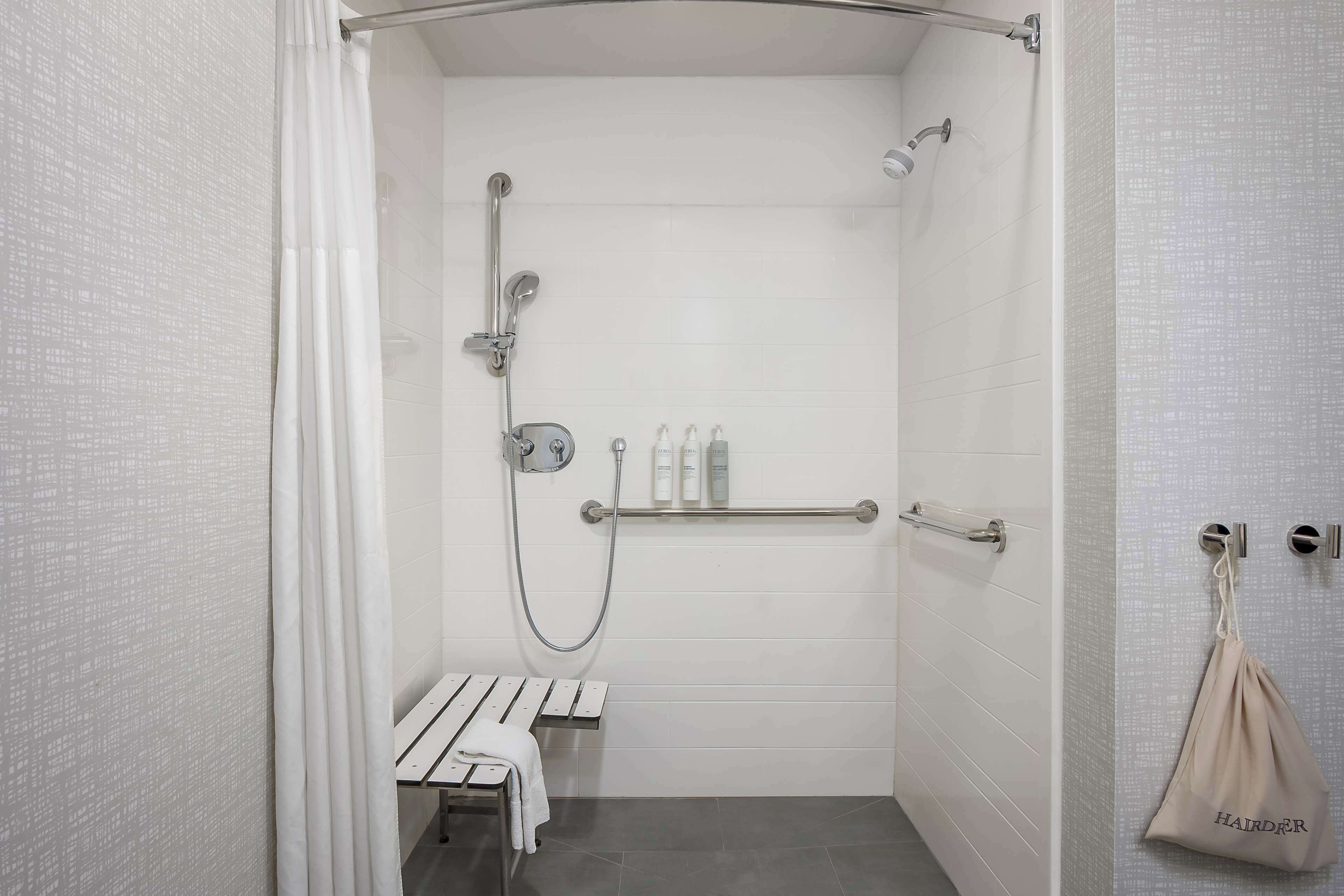 studio, 2 queen beds, accessible, non smoking | bathroom shower