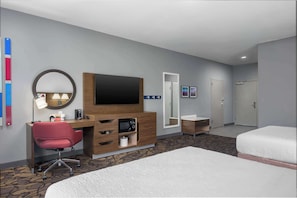 Room, 2 Queen Beds | Desk, blackout drapes, iron/ironing board, WiFi
