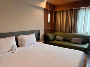 In-room safe, desk, laptop workspace, blackout drapes