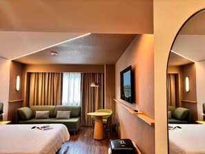 In-room safe, desk, laptop workspace, blackout drapes