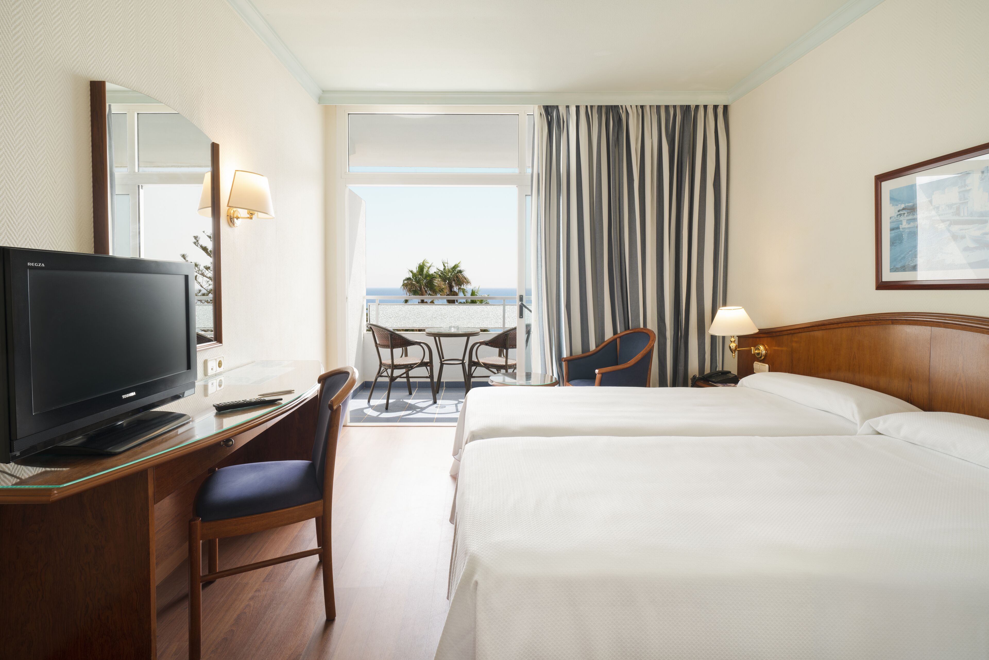 twin room, sea view | minibar, desk, laptop workspace, soundproofing