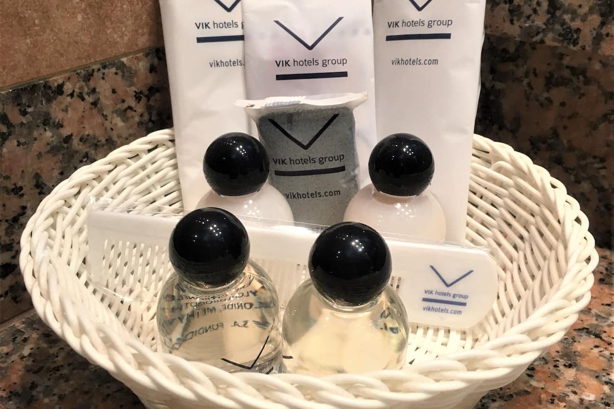 combined shower/bathtub, free toiletries, hair dryer, bidet