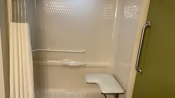 Room, 1 Double Bed, Accessible, Non Smoking | Bathroom | Shower, free toiletries, hair dryer, towels