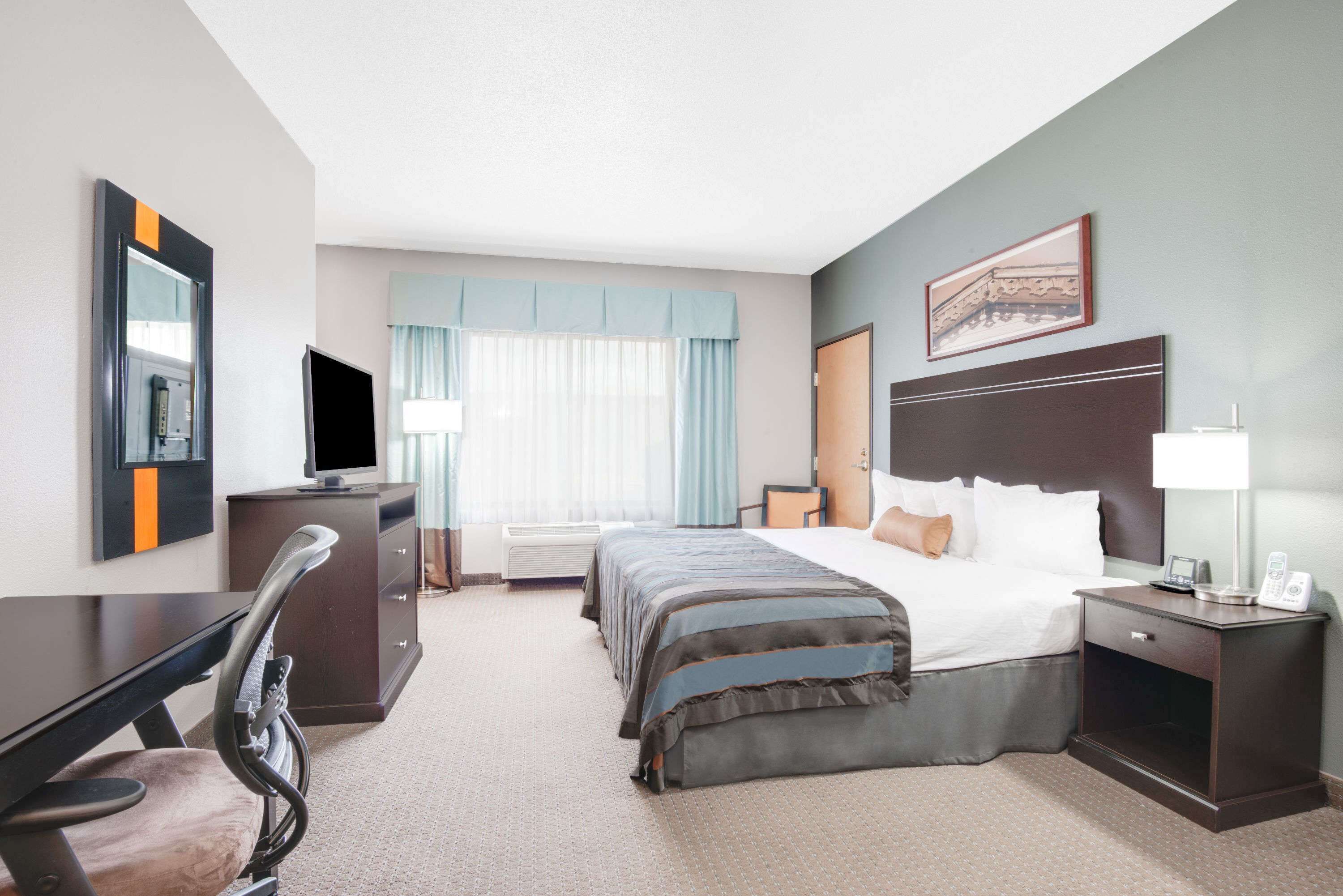 deluxe room, 1 king bed, accessible, non smoking (mobility, roll-in shower) | down duvets, in-room safe, desk, laptop workspace