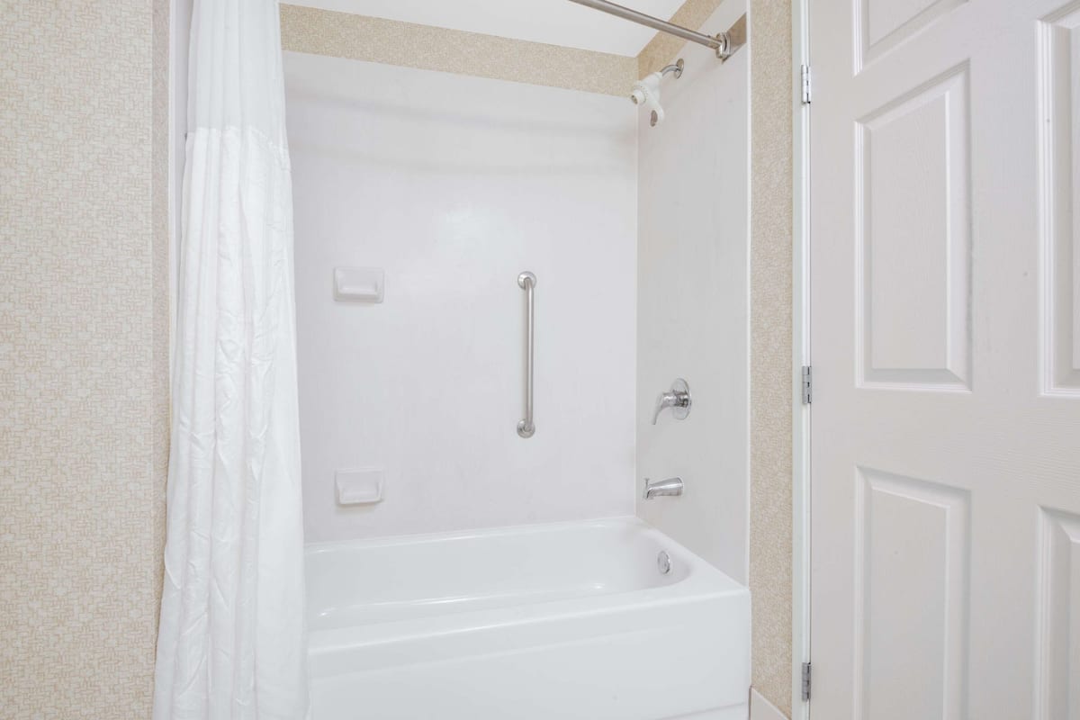 free toiletries, hair dryer, towels