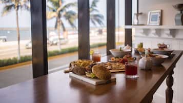 Breakfast, lunch, dinner served; international cuisine, sea views