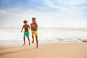 Private beach, white sand, beach towels, snorkelling