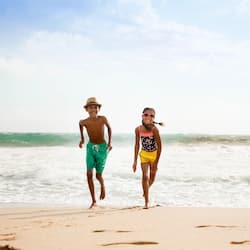 Private beach, white sand, beach towels, snorkeling