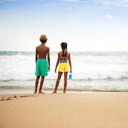 Private beach, white sand, beach towels, snorkeling