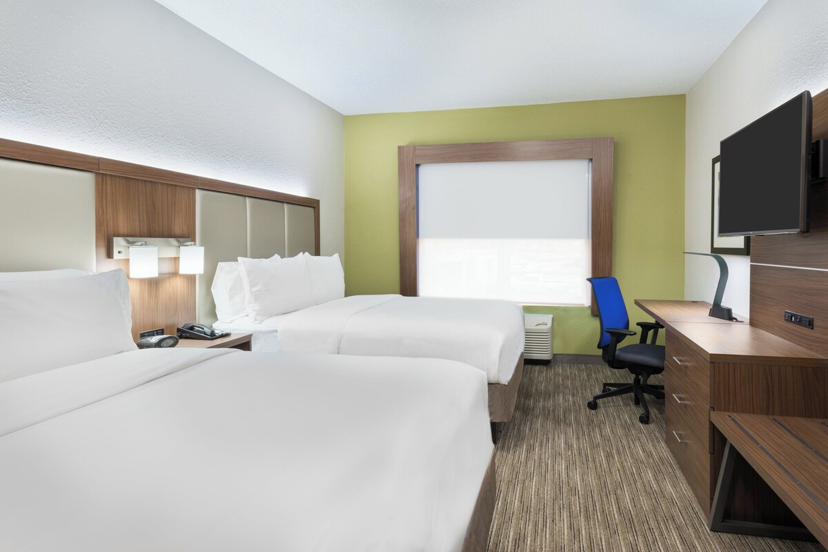 Room, 2 Queen Beds, Non Smoking | Pillowtop beds, in-room safe, desk, laptop workspace