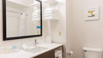 Regadera con hidromasaje y amenidades de baño gratuitas