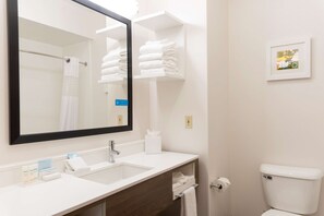 Hydromassage showerhead, free toiletries, hair dryer, towels - Hampton Inn & Suites East Lansing/Okemos (Okemos)