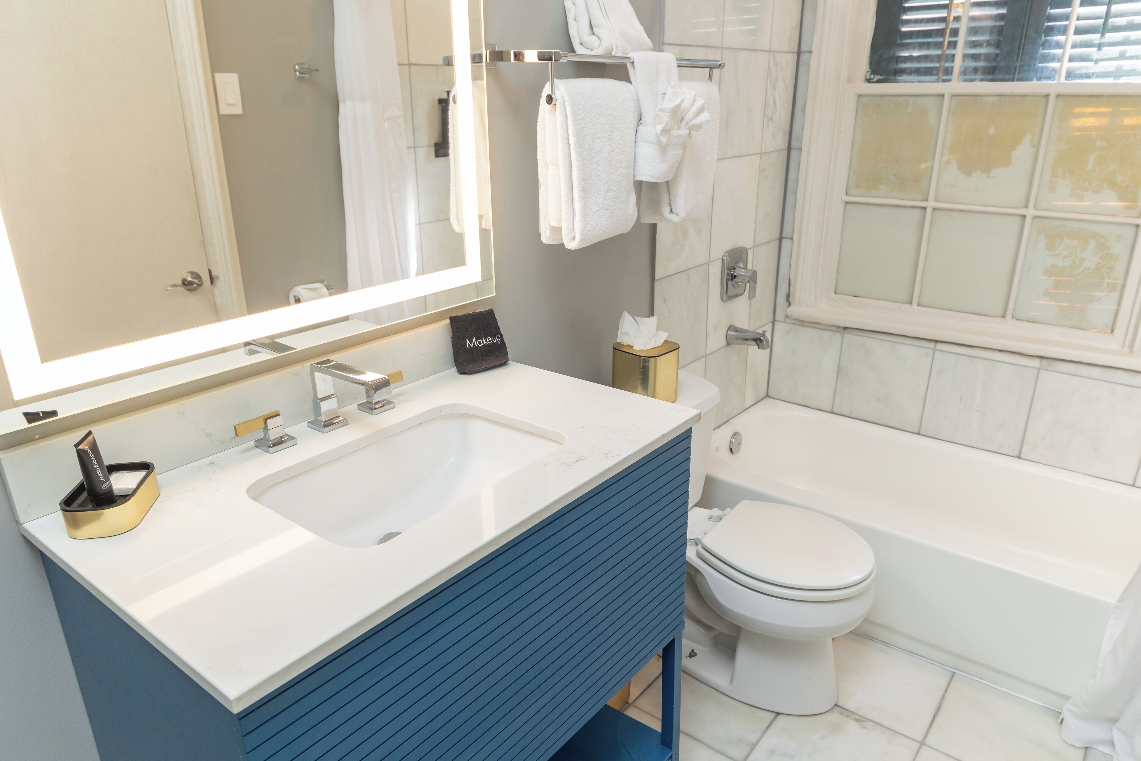 free toiletries, hair dryer, towels