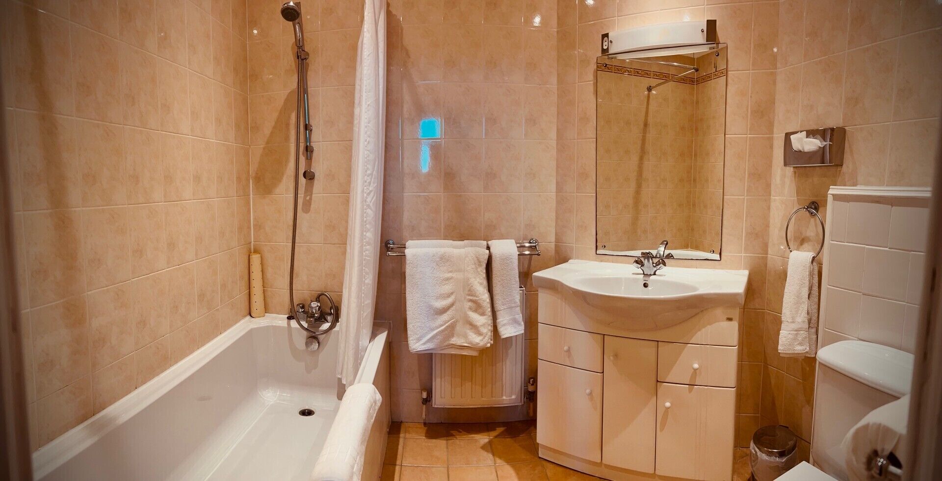 standard room, non smoking (1 double bed) | bathroom | combined shower/bathtub, deep-soaking bathtub, free toiletries