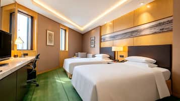 Down duvets, minibar, in-room safe, desk