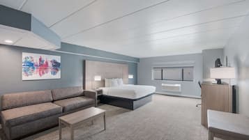Suite, 1 King Bed, Non Smoking, Refrigerator & Microwave (with Sofabed) | Premium bedding, blackout drapes, iron/ironing board