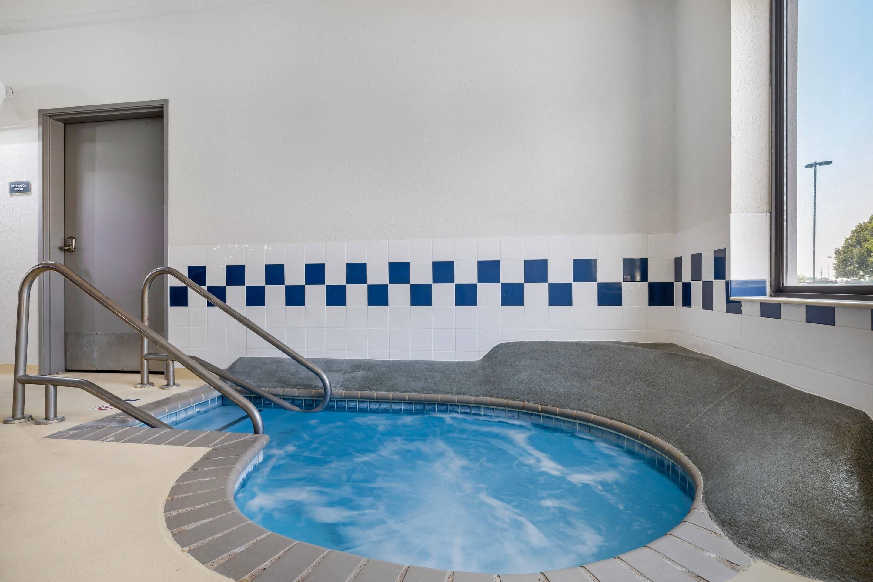 Indoor pool, open 7:00 AM to 11:00 PM, sun loungers