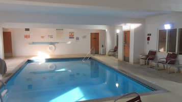 Indoor pool, open 7:00 AM to 11:00 PM, sun loungers