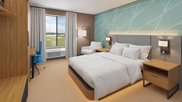 Desk, blackout curtains, iron/ironing board, free cots/infant beds