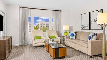 28-inch flat-screen TV with cable channels, TV