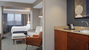 1 bedroom, desk, laptop workspace, iron/ironing board