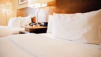 Room, 2 Double Beds | In-room safe, desk, iron/ironing board, free rollaway beds