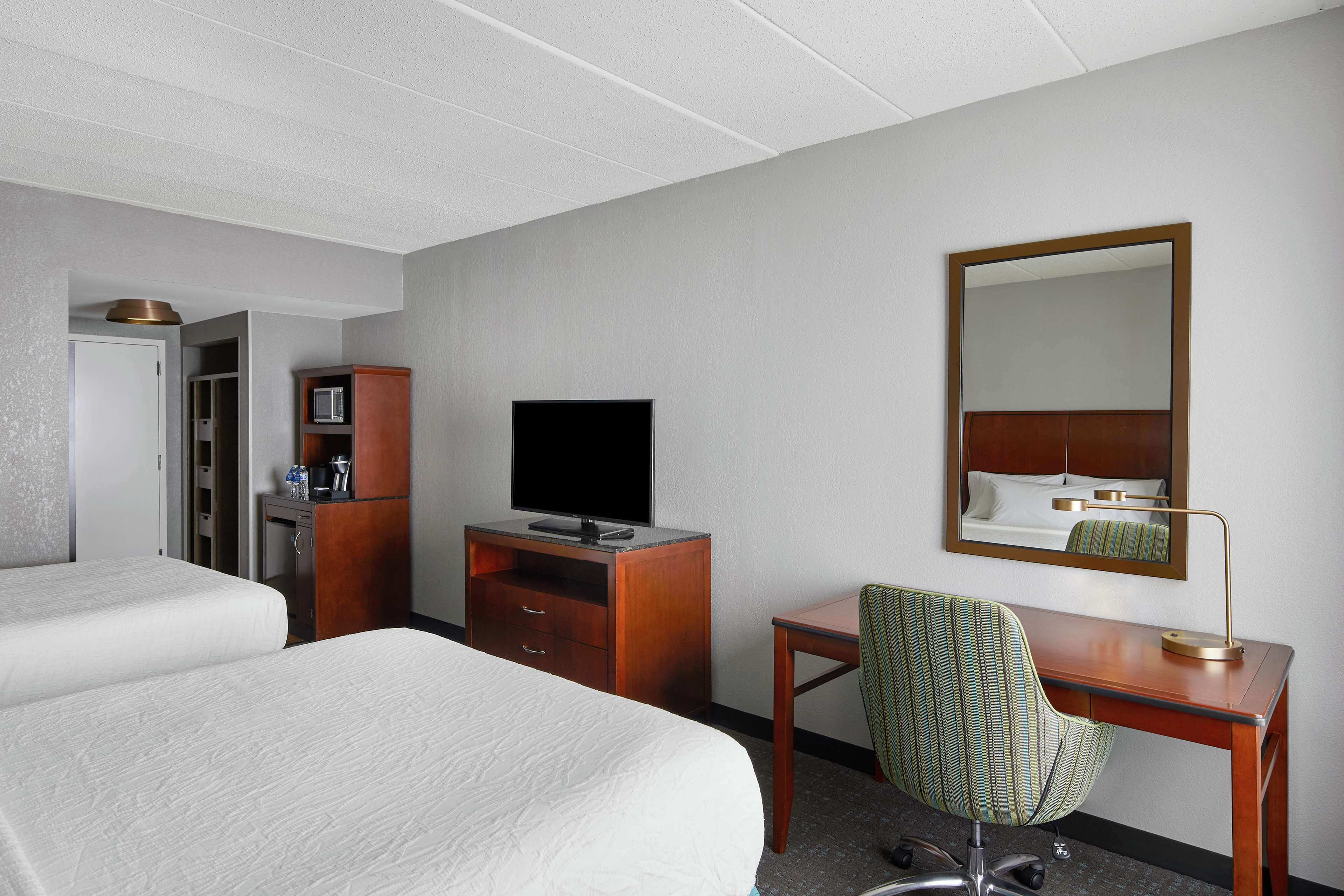 hypo-allergenic bedding, down duvets, desk, iron/ironing board