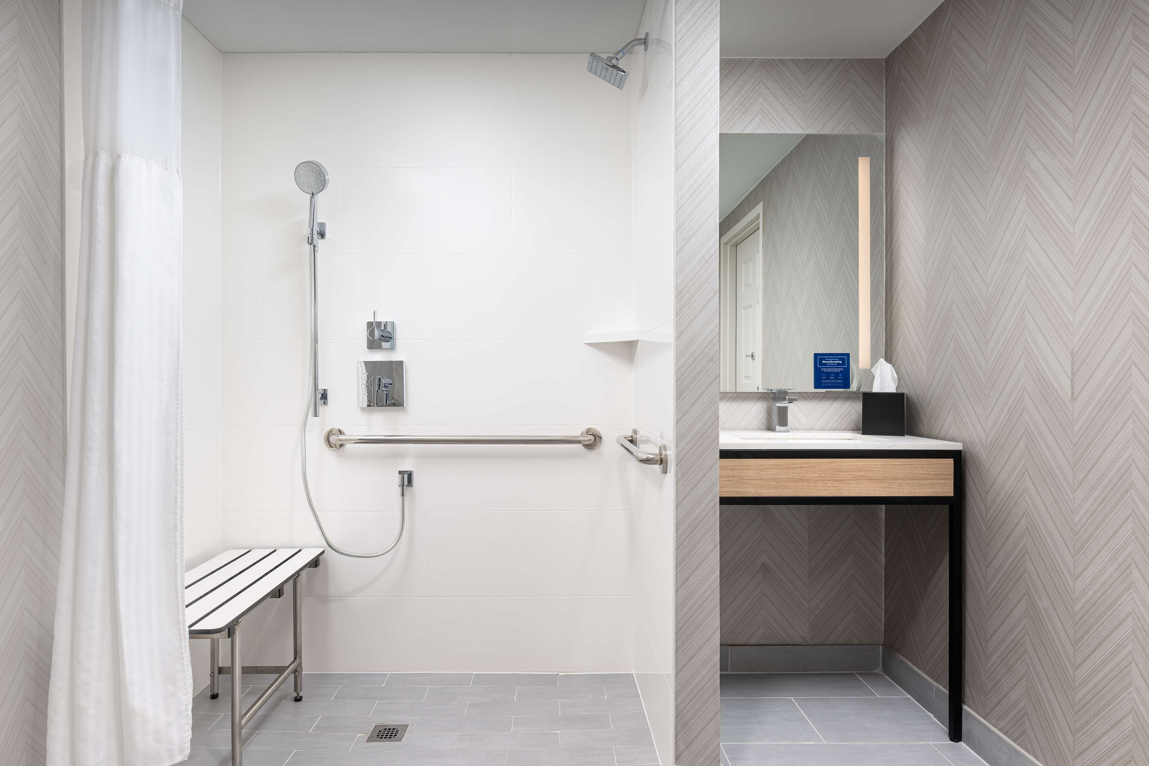 room, 1 king bed, accessible | bathroom shower