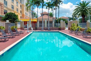 Outdoor pool, pool loungers