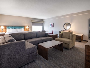 Suite, 1 King Bed with Sofa bed, Non Smoking | Living area | LCD TV