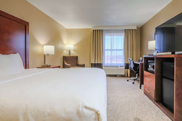 Escritorio, internet, ropa de cama y despertador